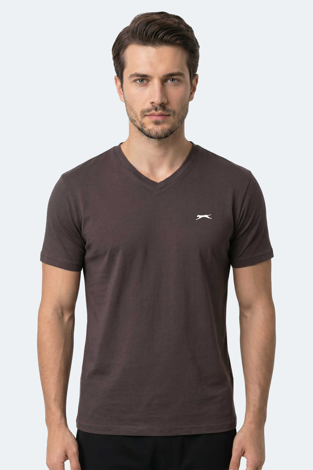Slazenger - Slazenger RIVALDO T Erkek Koyu Kahve Tişört