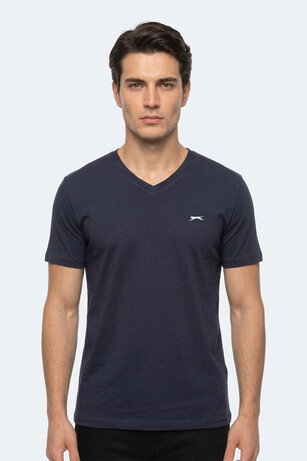 Slazenger RIVALDO T Erkek V Yaka Lacivert Tişört 
