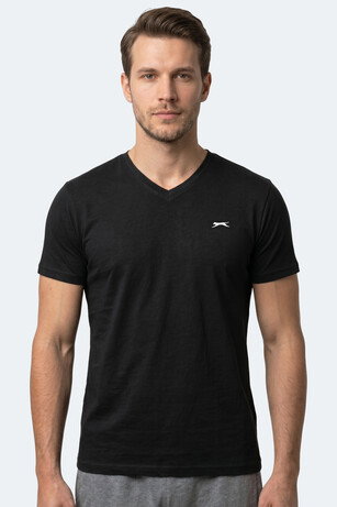 Slazenger RIVALDO T Erkek V Yaka Siyah Tişört 