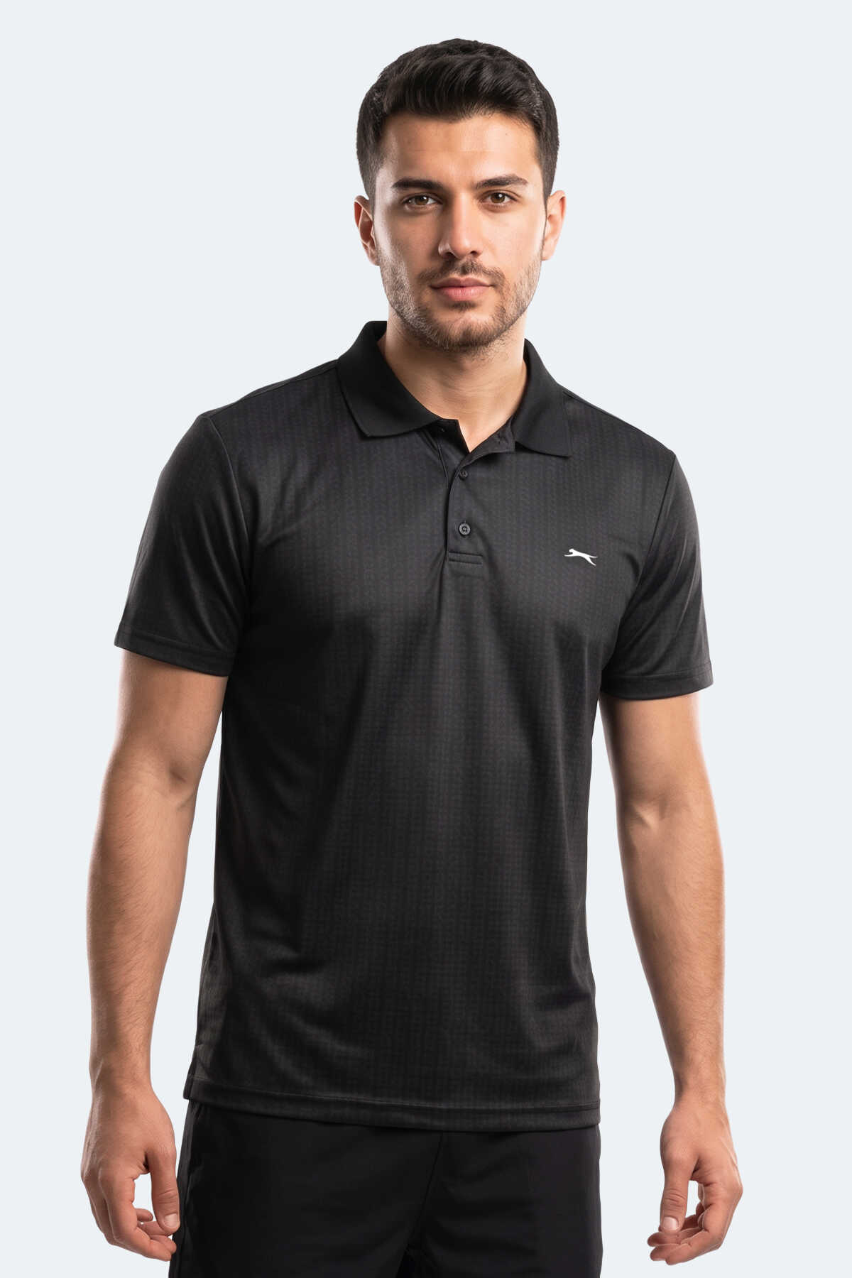 Slazenger - Slazenger ROBLES Erkek Polo Yaka Siyah Tişört