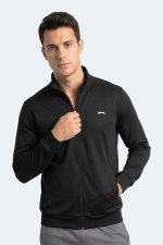 Slazenger - Slazenger RONAN Erkek Dik Yaka Fermuarlı Siyah Sweatshırt
