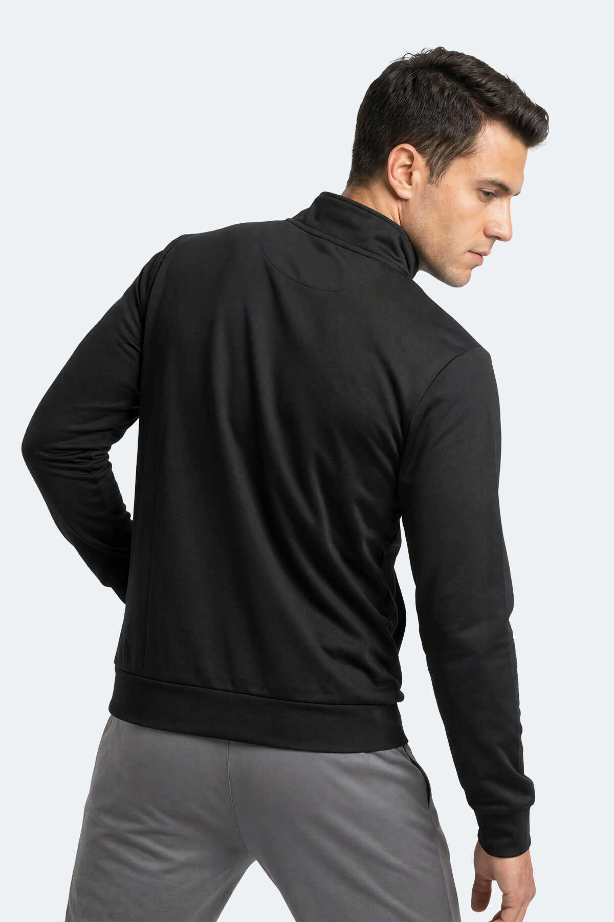 Slazenger RONAN Erkek Dik Yaka Fermuarlı Siyah Sweatshırt - 3