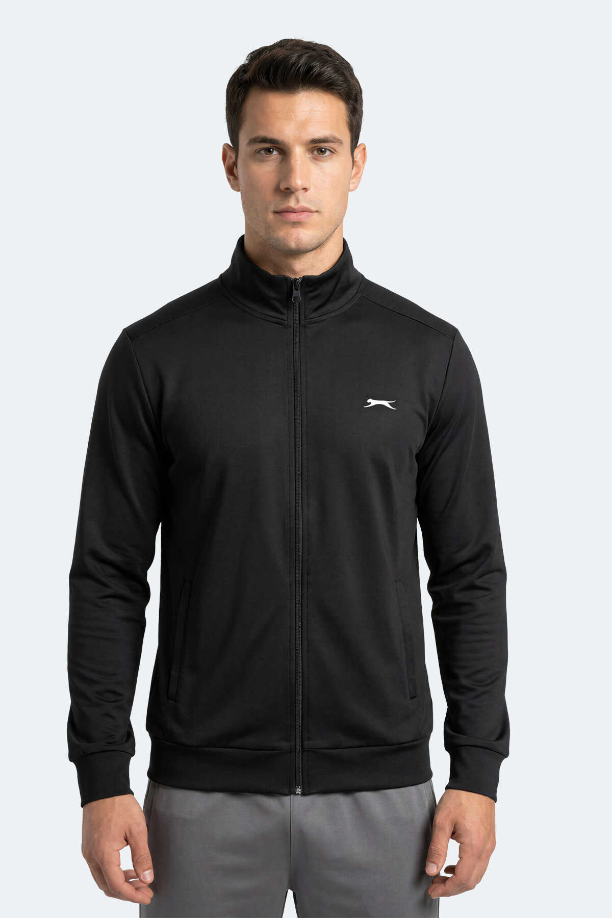 Slazenger RONAN Erkek Dik Yaka Fermuarlı Siyah Sweatshırt - 4