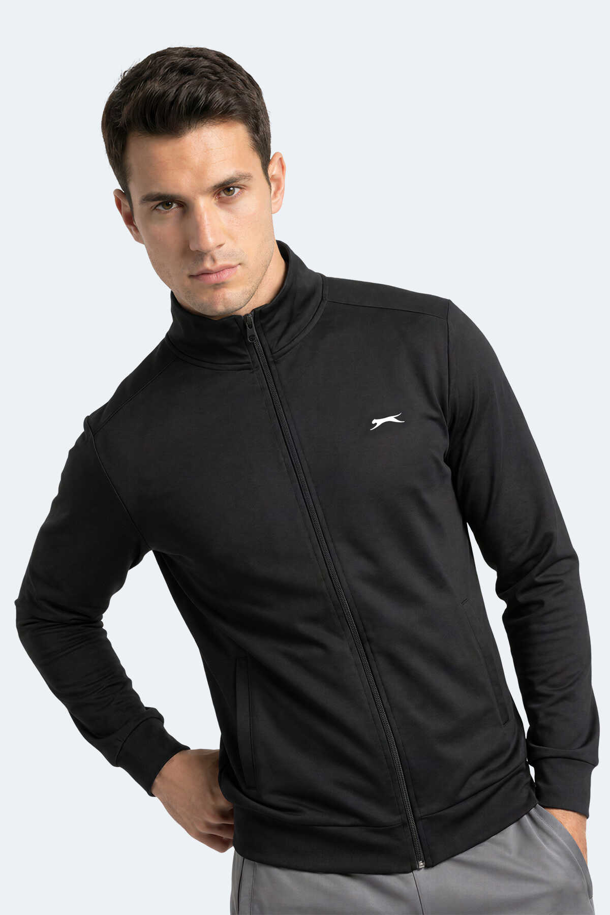 Slazenger RONAN Erkek Dik Yaka Fermuarlı Siyah Sweatshırt - 6