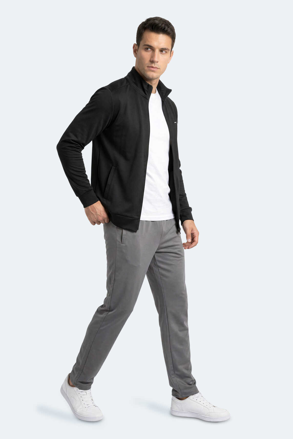 Slazenger RONAN Erkek Dik Yaka Fermuarlı Siyah Sweatshırt - 7