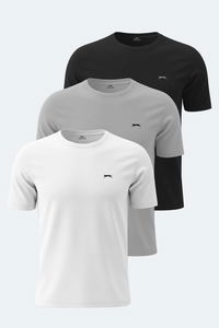 Slazenger - Slazenger ROSALVA 3 lü Set Erkek Beyaz - Gri - Siyah Tişört Slazenger - Slazenger ROSALVA 3 lü Set Erkek Beyaz - Gri - Siyah Tişört