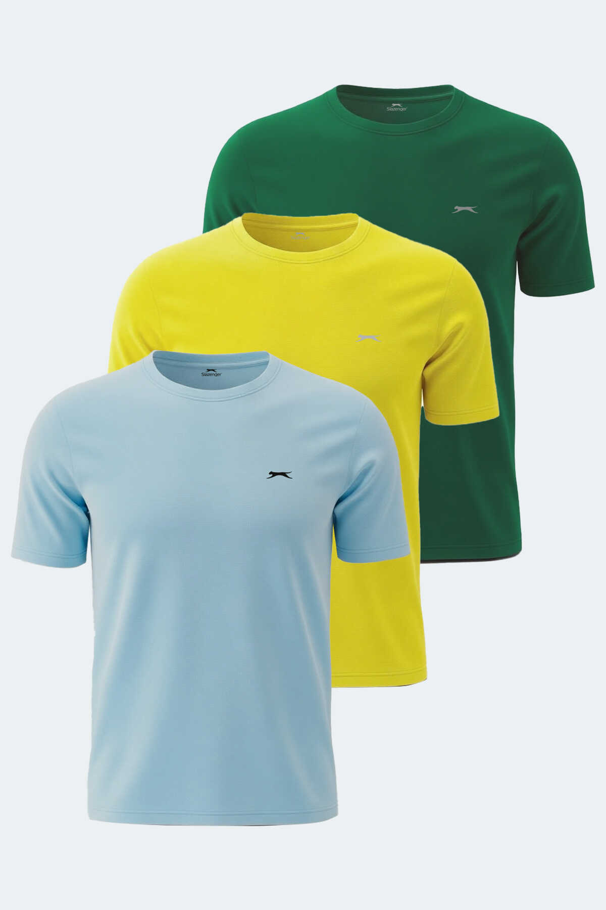 Slazenger - Slazenger ROSALVA Erkek Tişört Sarı - Mavi - Yeşil