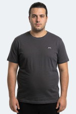 Slazenger - Slazenger ROSALVA JMB Erkek Büyük Beden Koyu Gri Tişört
