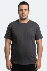 Slazenger - Slazenger ROSALVA JMB Erkek Büyük Beden Koyu Gri Tişört