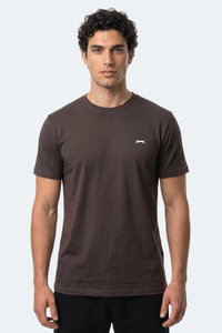 Slazenger - Slazenger ROSALVA T Erkek Pamuklu Koyu Kahve Tişört