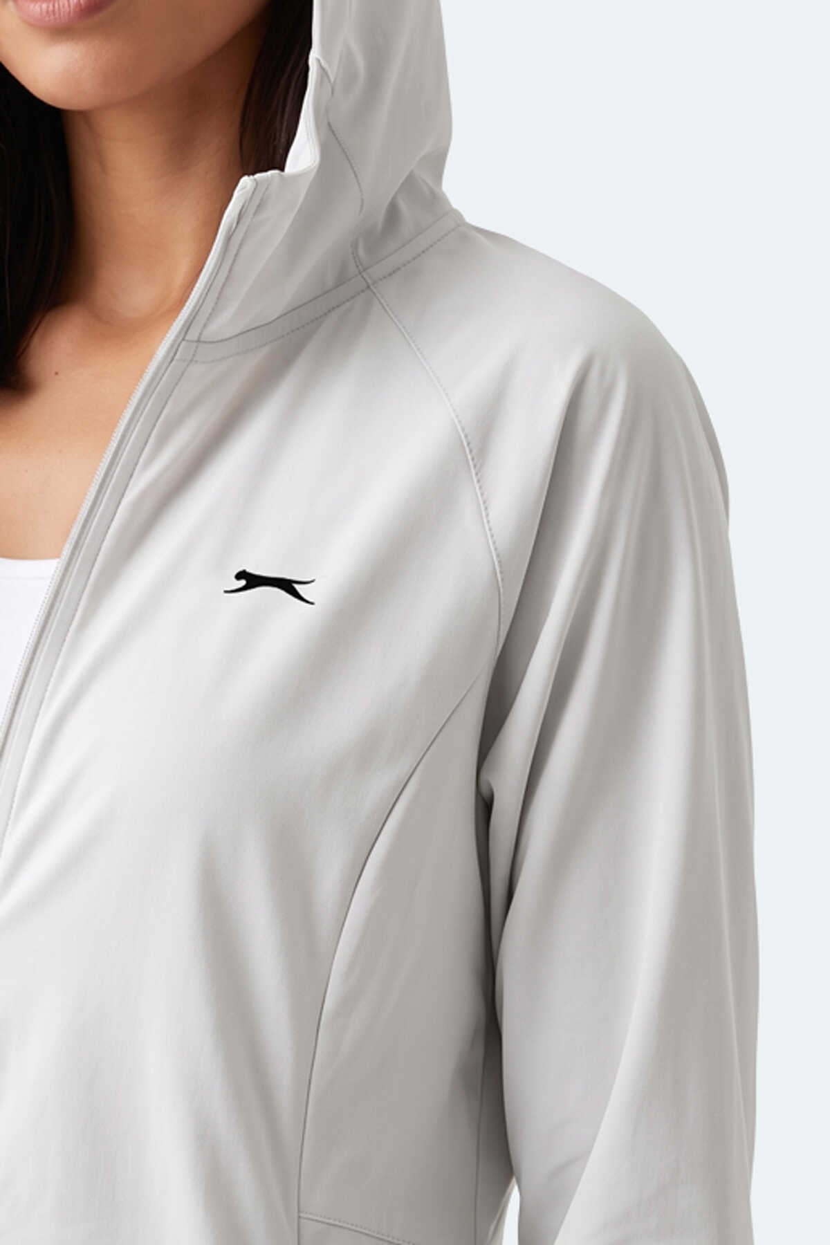 Slazenger RUSTIC Kadın Kapüşonlu Fermuarlı Ekru Rüzgarlık - 2