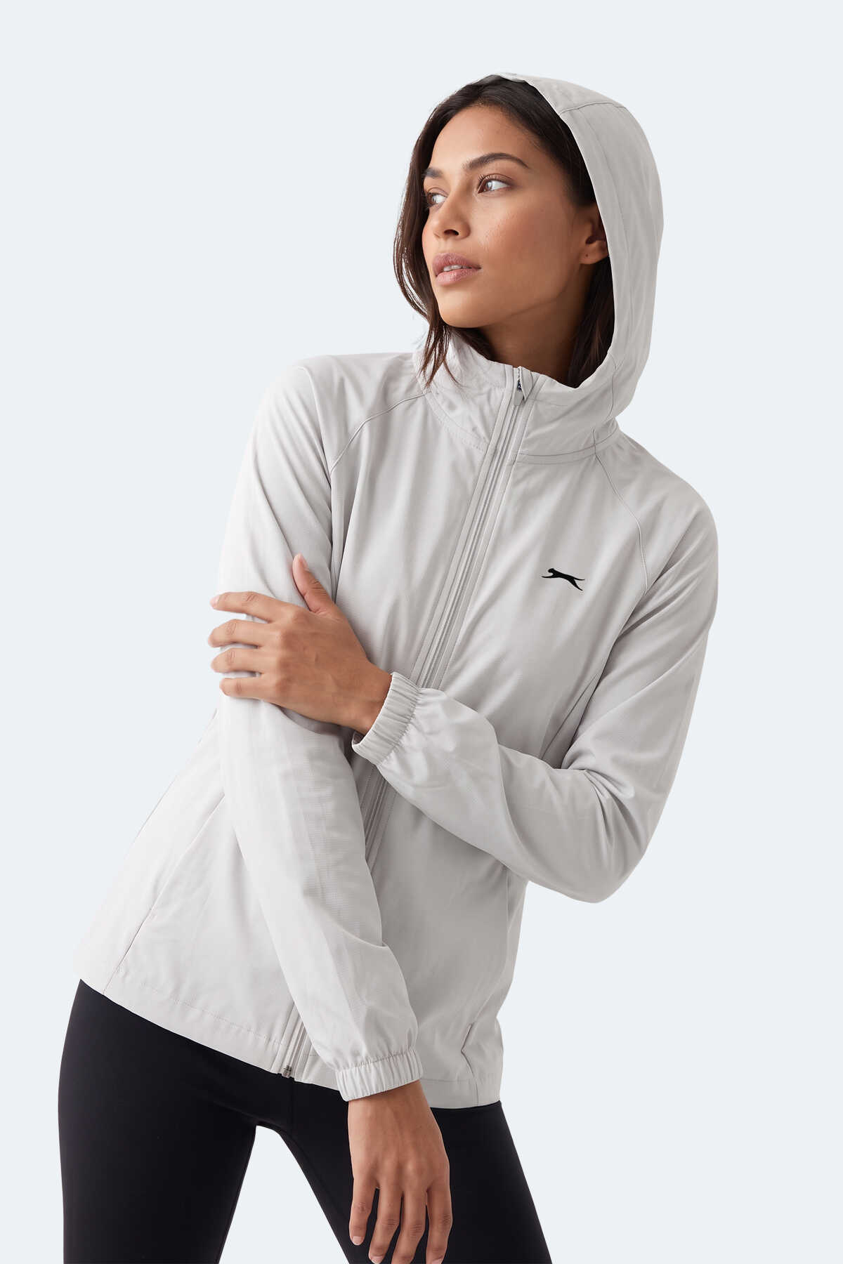 Slazenger RUSTIC Kadın Kapüşonlu Fermuarlı Ekru Rüzgarlık - 3
