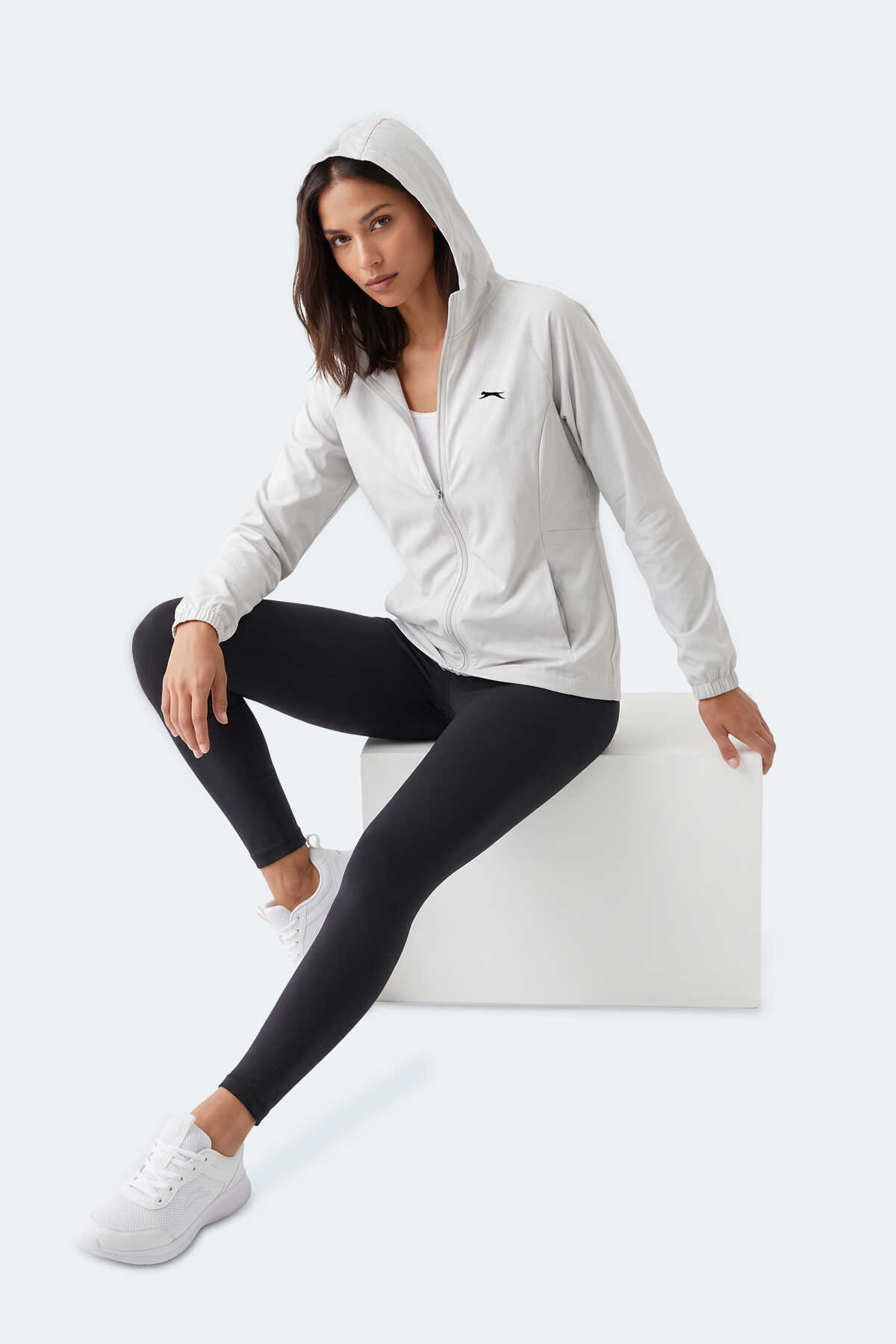Slazenger RUSTIC Kadın Kapüşonlu Fermuarlı Ekru Rüzgarlık - 7