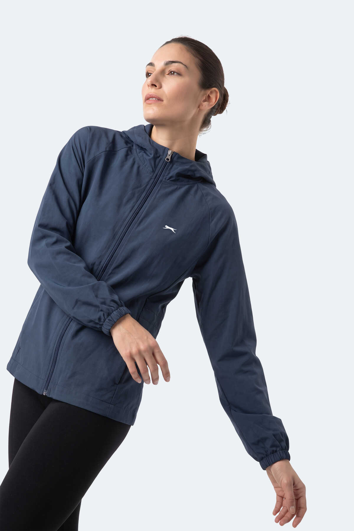 Slazenger RUSTIC Kadın Kapüşonlu Fermuarlı Lacivert Rüzgarlık - 3