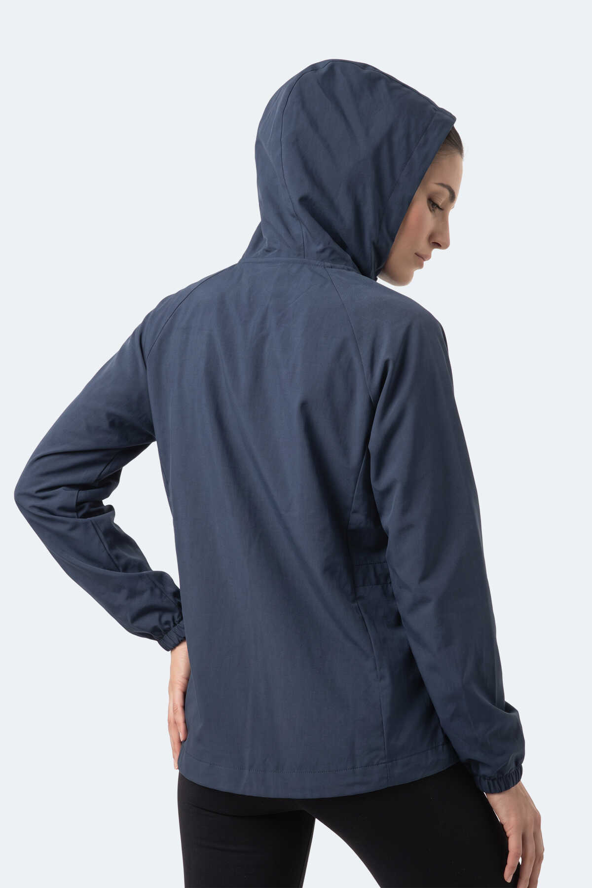 Slazenger RUSTIC Kadın Kapüşonlu Fermuarlı Lacivert Rüzgarlık - 4