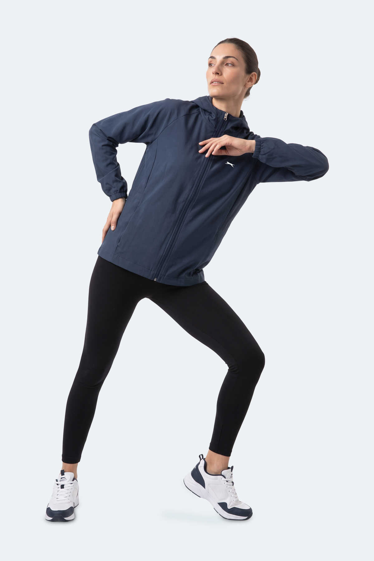 Slazenger RUSTIC Kadın Kapüşonlu Fermuarlı Lacivert Rüzgarlık - 5