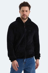 Slazenger - Slazenger SABAS I Erkek Fermuarlı Kapüşonlu Cepli Siyah Polar Slazenger - Slazenger SABAS I Erkek Fermuarlı Kapüşonlu Cepli Siyah Polar