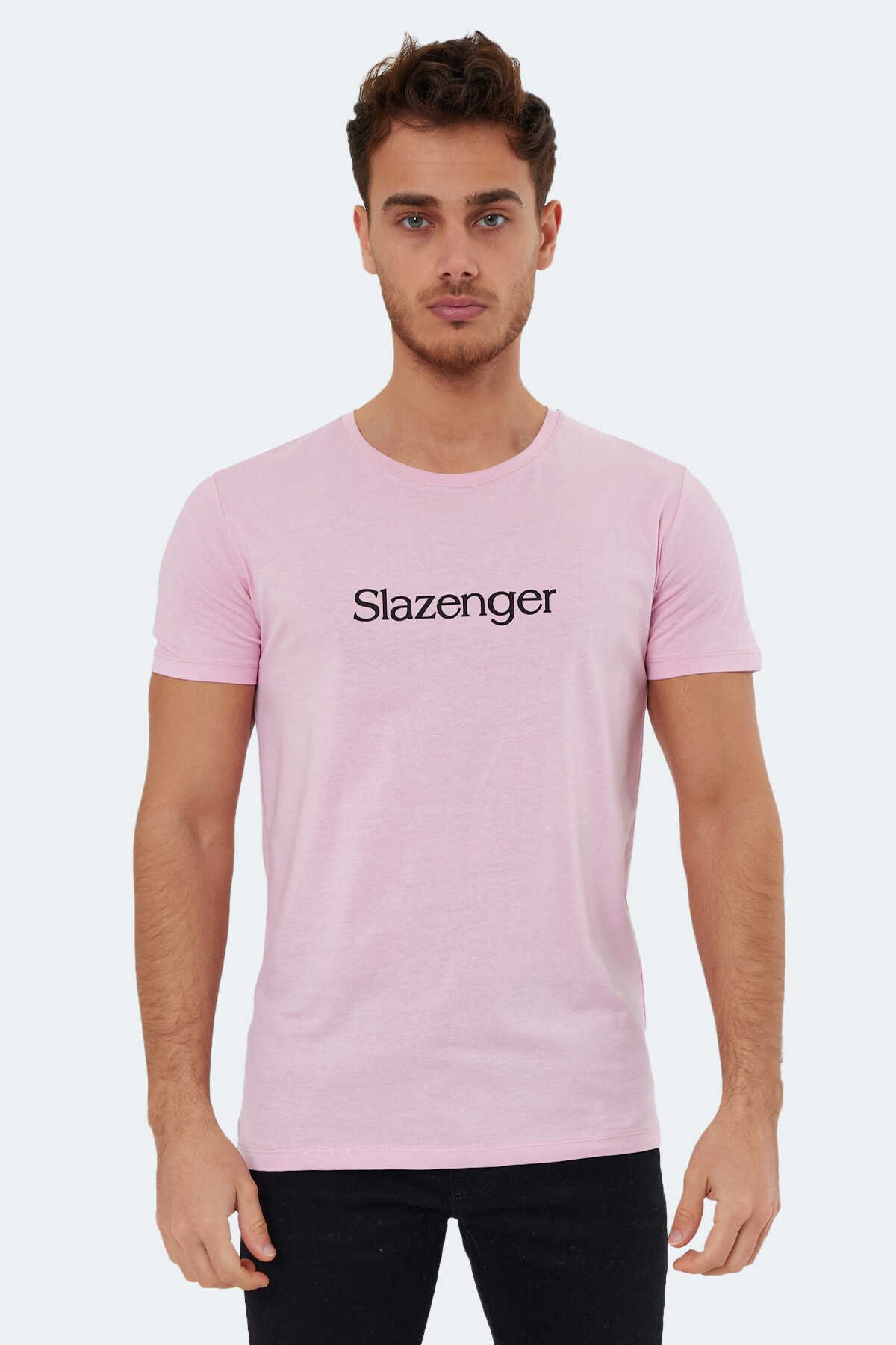 Slazenger - Slazenger SABE I Erkek T-Shirt Açık Pembe