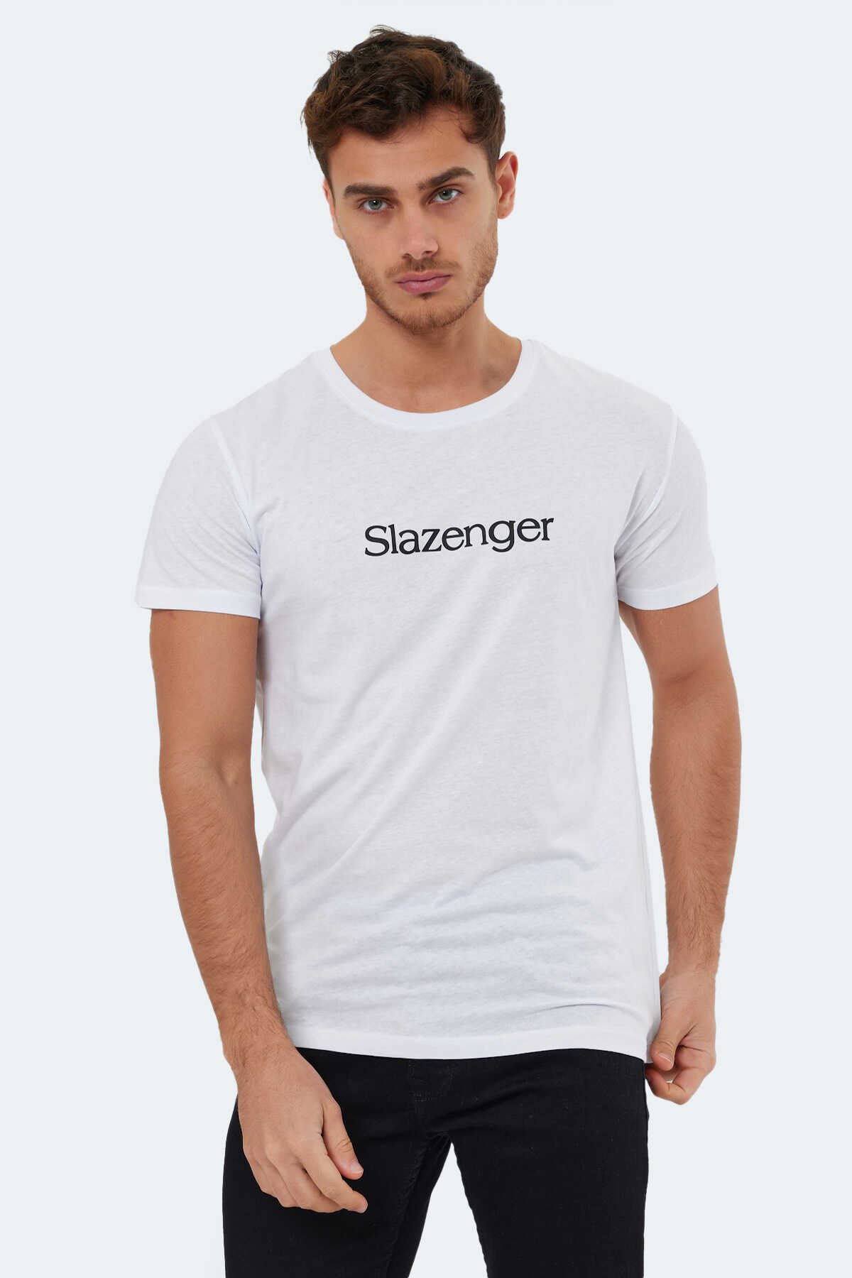 Slazenger - Slazenger SABE I Erkek T-Shirt Beyaz