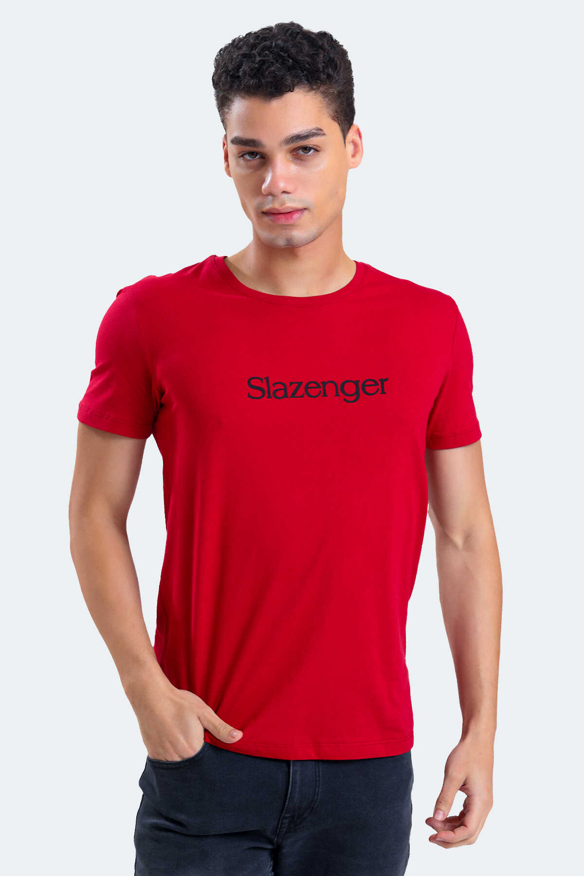 Slazenger - Slazenger SABE I Erkek Tişört Bordo