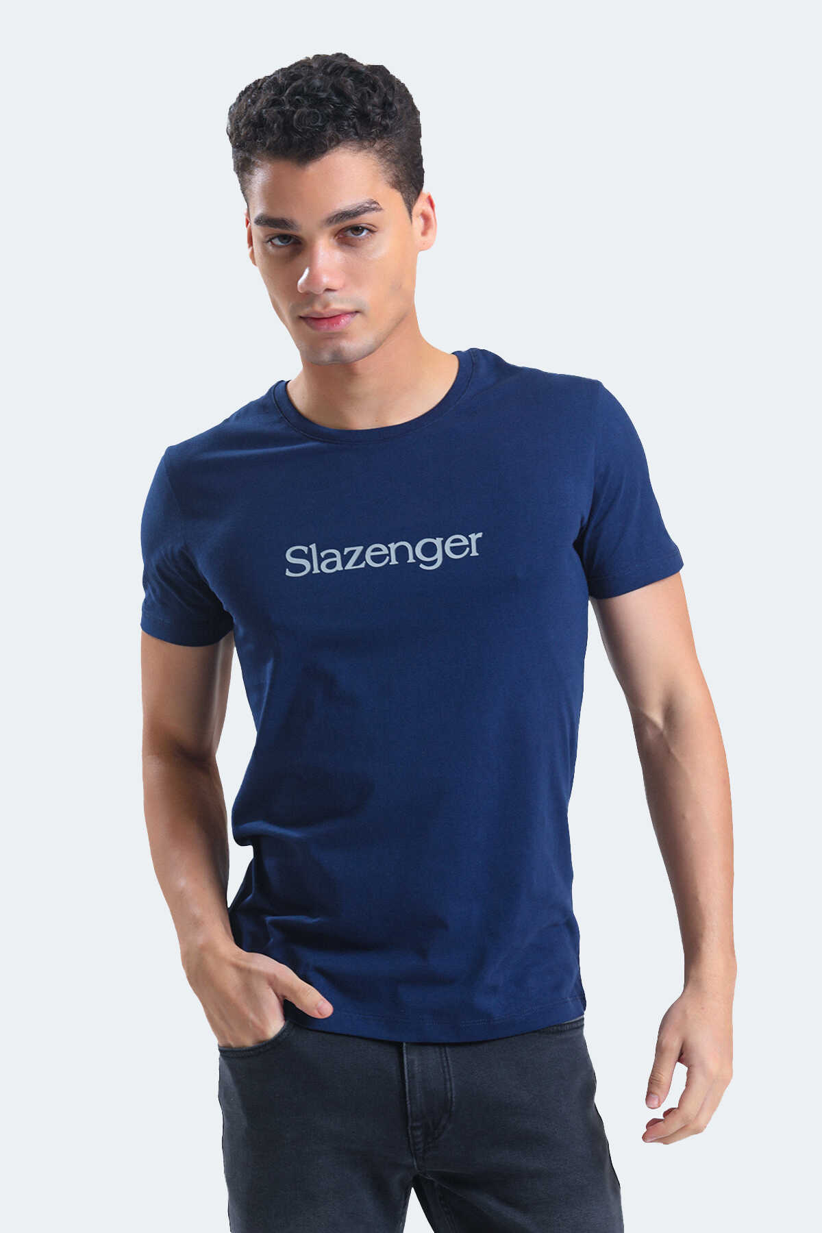 Slazenger - Slazenger SABE I Erkek Tişört Lacivert