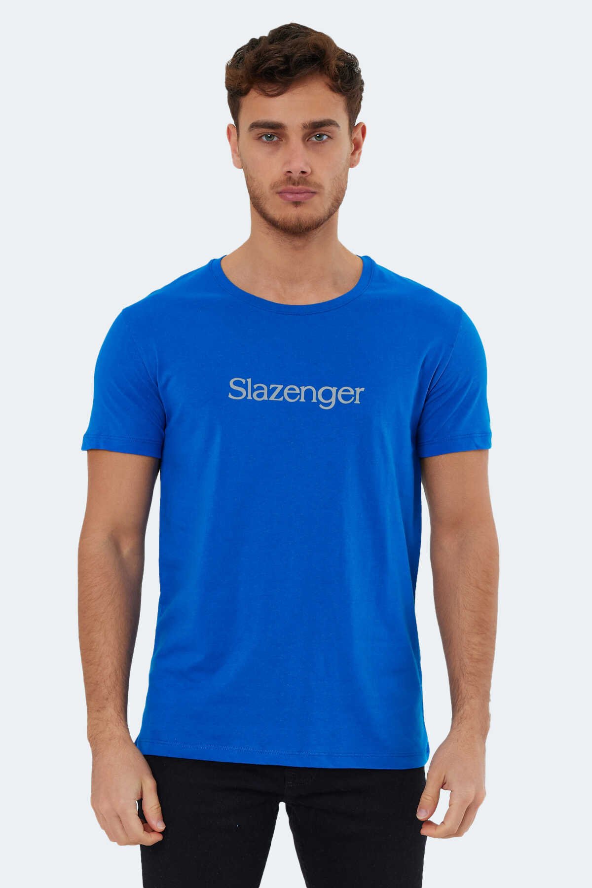 Slazenger - Slazenger SABE I Erkek T-Shirt Saks Mavi