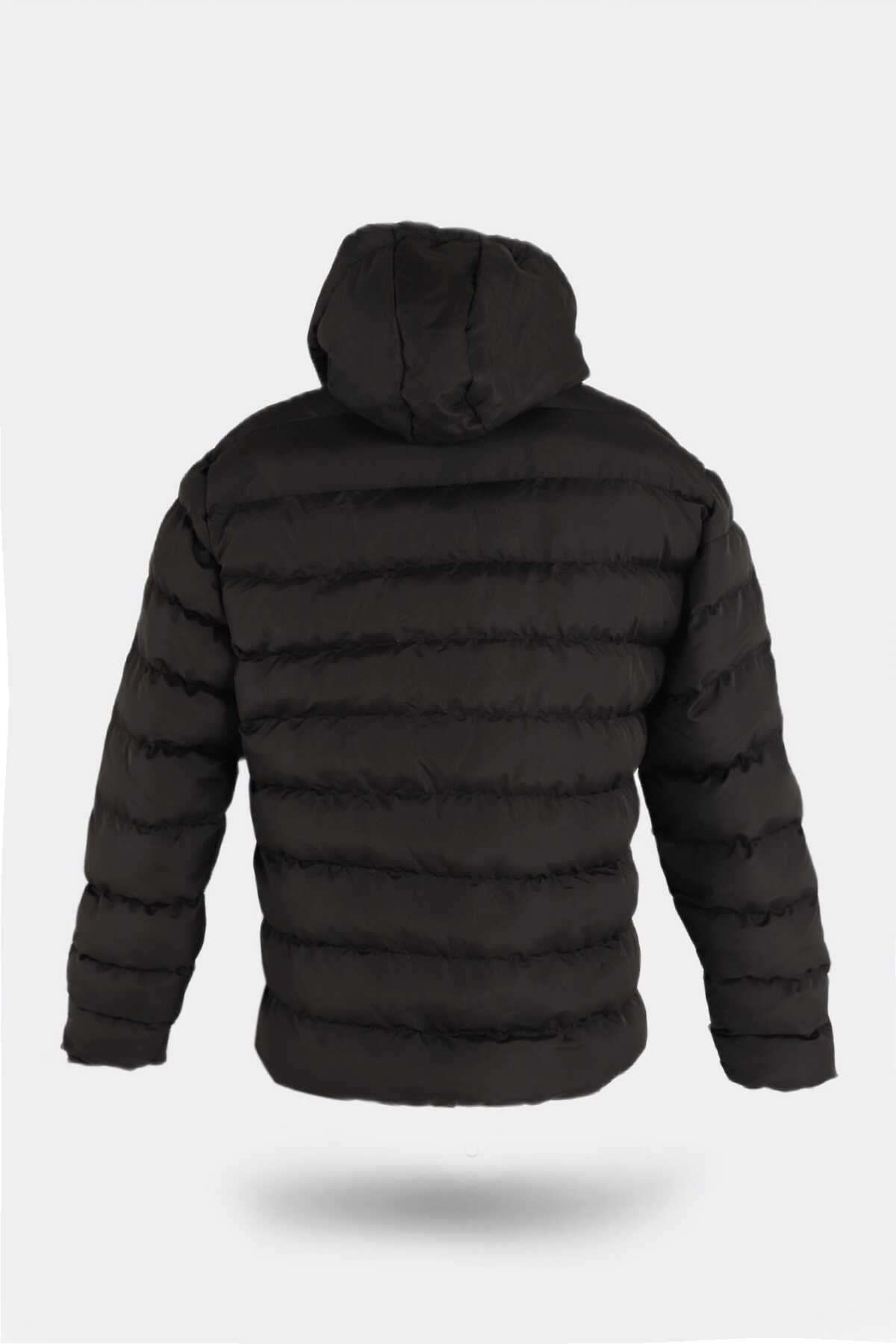 Slazenger SALINE IN Büyük Beden Erkek Kapüşonlu Şişme Siyah Mont & Kaban - 3