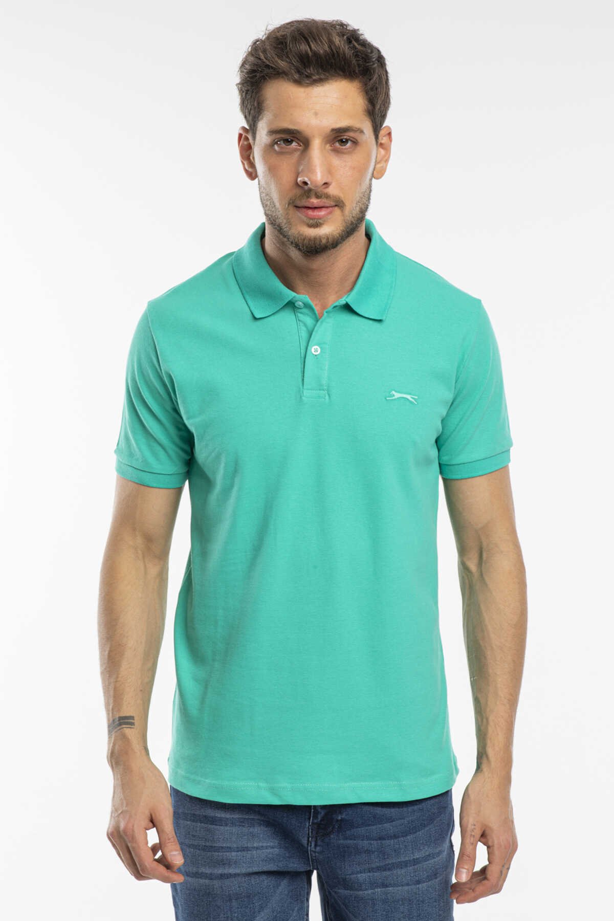 Slazenger - Slazenger SALVATOR Erkek Kısa Kol T-Shirt Yeşil