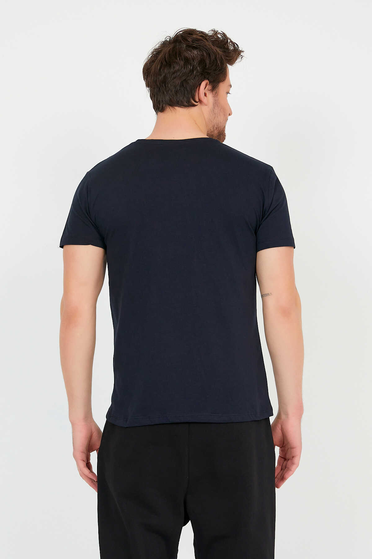 Slazenger SANDER KTN 3 lü Set Erkek Beyaz - Gri - Lacivert Tişört - 6