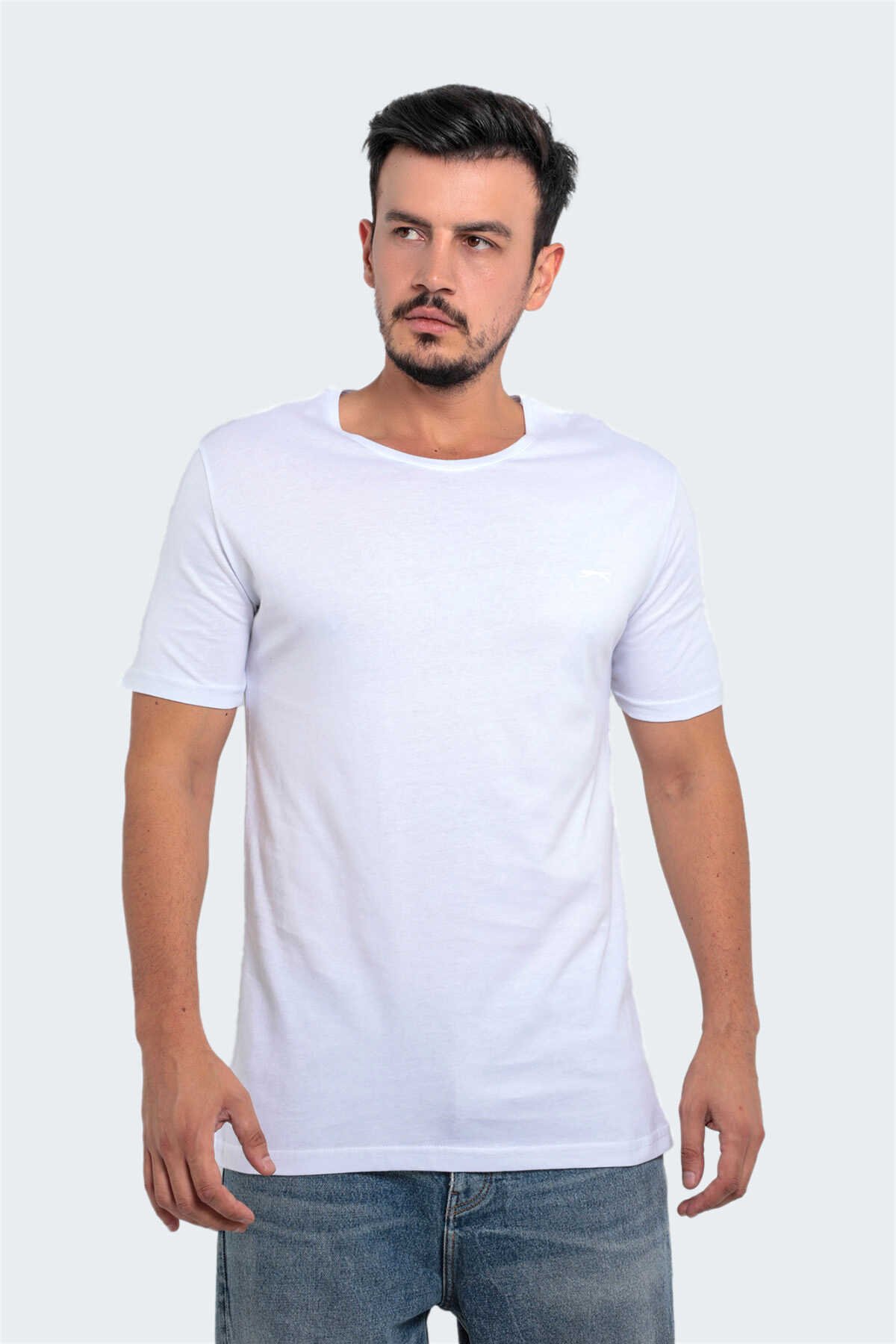 SANDER KTN Büyük Beden Erkek Kısa Kollu T-Shirt Beyaz