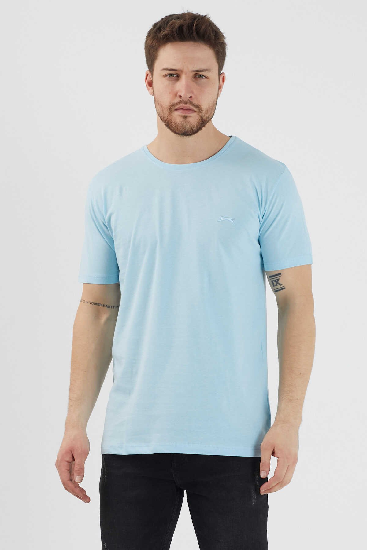 Slazenger - Slazenger SANDER KTN Erkek Kısa Kol T-Shirt Açık Mavi