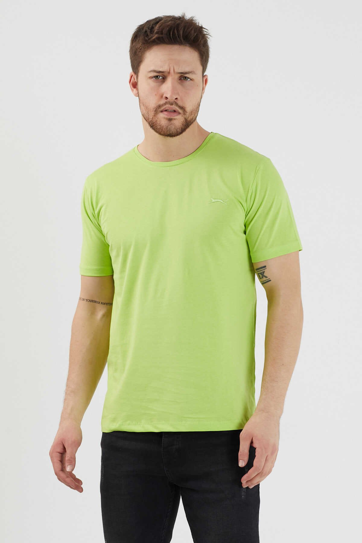 Slazenger - SANDER KTN Erkek Kısa Kollu T-Shirt Açık Yeşil