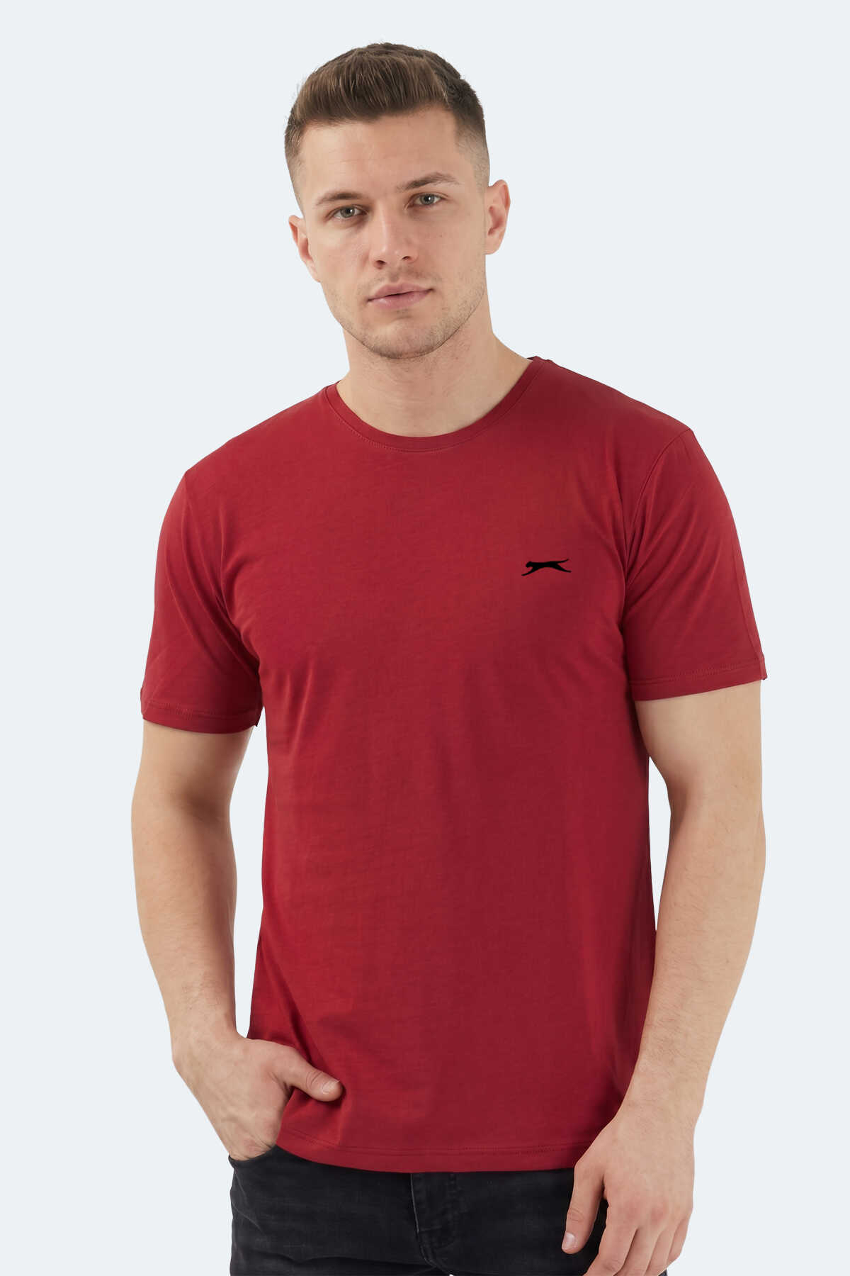 Slazenger - Slazenger SANDER KTN Erkek Bordo Tişört