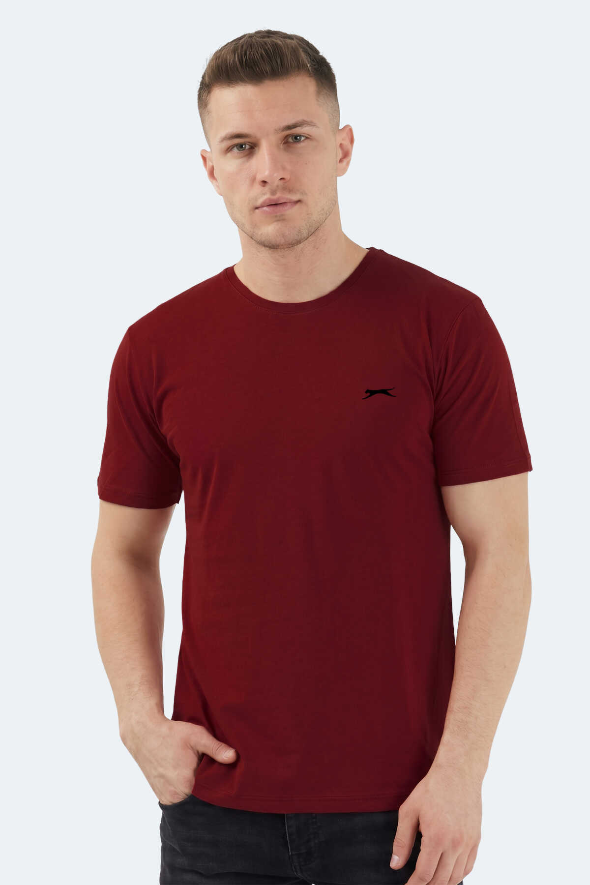 Slazenger - Slazenger SANDER KTN Erkek Bordo Tişört