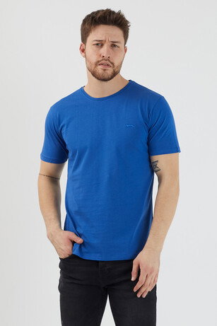 Slazenger SANDER KTN Erkek  Saks Mavi Tişört 