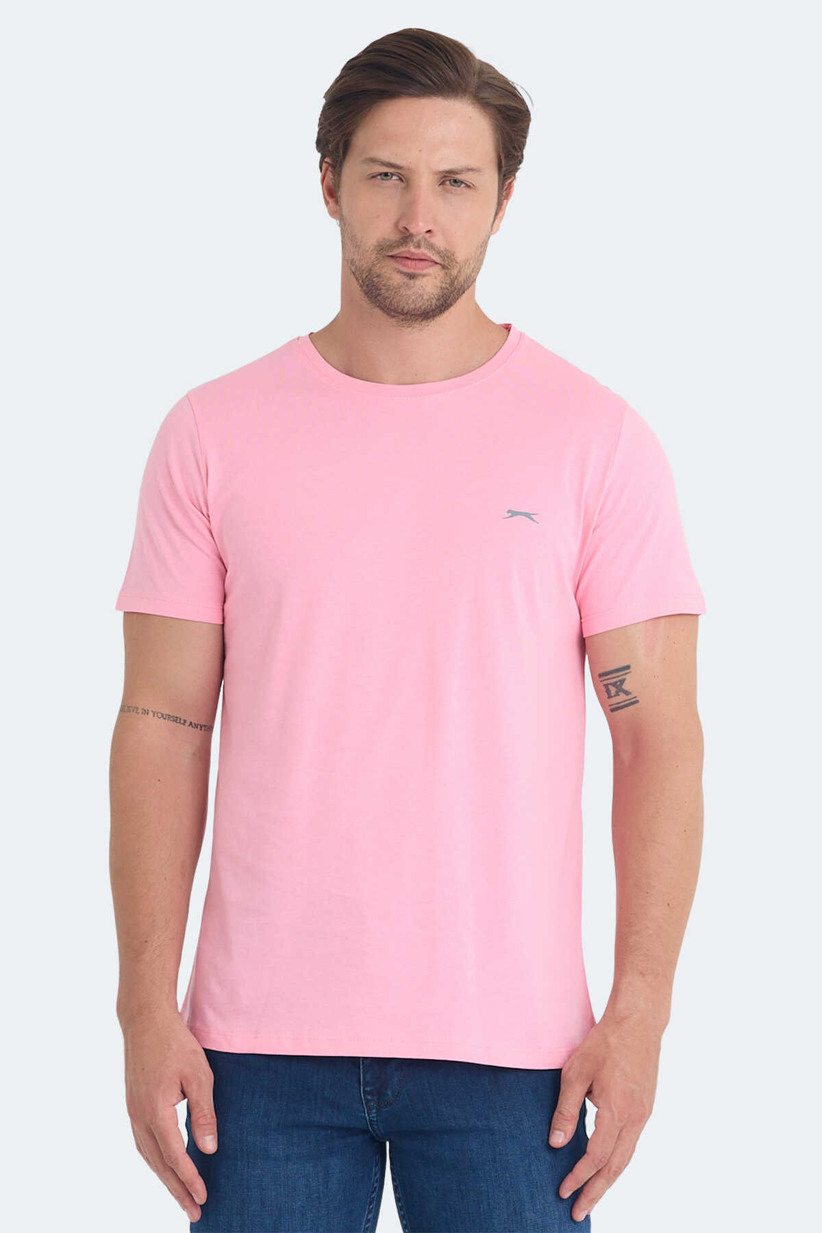 Slazenger - Slazenger SANDER KTN Erkek Tişört Açık Pembe