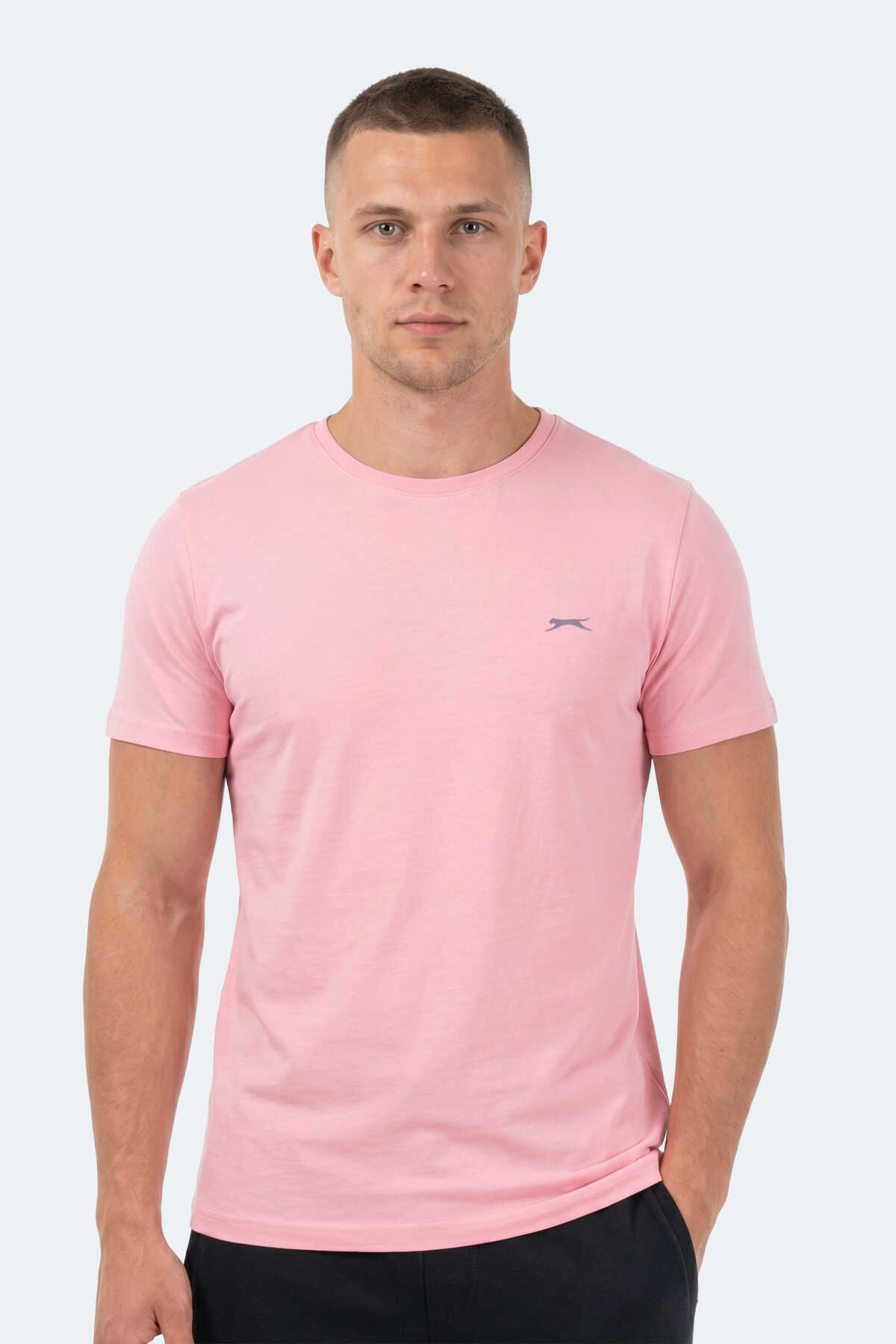 Slazenger - Slazenger SANDER KTN Erkek Açık Pembe Tişört