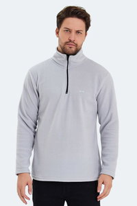 Slazenger - Slazenger SANNE IN Erkek Dik Yaka Fermuarlı Gri Polar