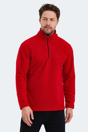 Slazenger SANNE IN Erkek Dik Yaka Fermuarlı Kırmızı Polar 