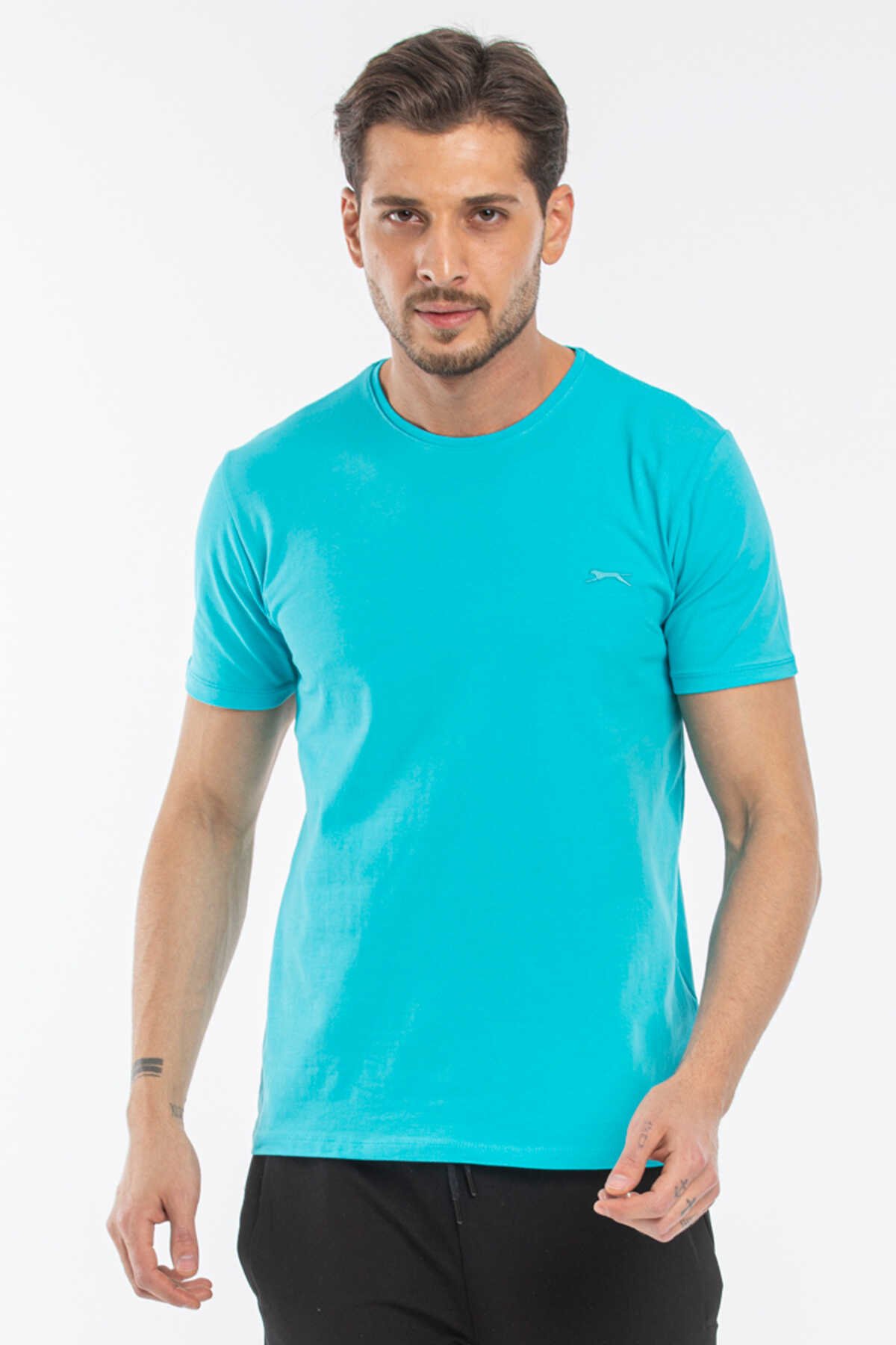 Slazenger - SANNI Erkek Kısa Kollu T-Shirt Turkuaz / Yeşil