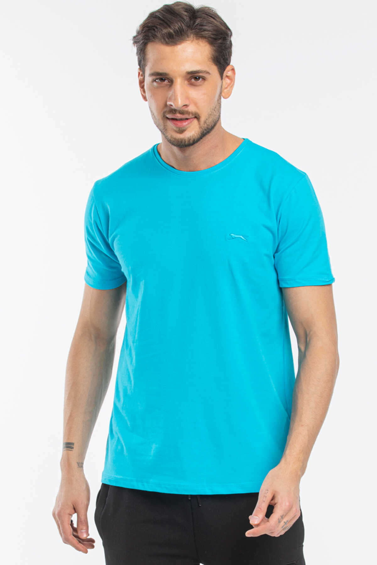 Slazenger - Slazenger SANNI Erkek Kısa Kol T-Shirt Turkuaz