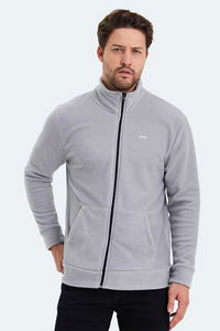 Slazenger - Slazenger SANSA Erkek Fermuarlı Dik Yaka Cepli Gri Polar Slazenger - Slazenger SANSA Erkek Fermuarlı Dik Yaka Cepli Gri Polar