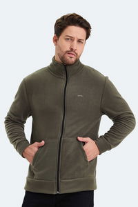 Slazenger - Slazenger SANSA Erkek Fermuarlı Dik Yaka Cepli Haki Polar Slazenger - Slazenger SANSA Erkek Fermuarlı Dik Yaka Cepli Haki Polar