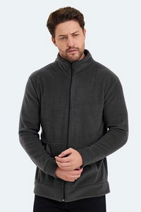 Slazenger - Slazenger SANSA Erkek Fermuarlı Dik Yaka Cepli Koyu Gri Polar Slazenger - Slazenger SANSA Erkek Fermuarlı Dik Yaka Cepli Koyu Gri Polar