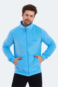 Slazenger - Slazenger SANSA Erkek Fermuarlı Dik Yaka Cepli Mavi Polar