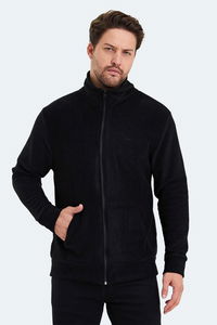 Slazenger - Slazenger SANSA Erkek Fermuarlı Dik Yaka Cepli Siyah Polar Slazenger - Slazenger SANSA Erkek Fermuarlı Dik Yaka Cepli Siyah Polar