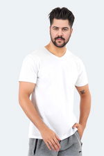 Slazenger - Slazenger SARGON KTN Büyük Beden Erkek V Yaka Beyaz Tişört Slazenger - Slazenger SARGON KTN Büyük Beden Erkek V Yaka Beyaz Tişört