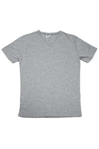 Slazenger - Slazenger SARGON KTN Büyük Beden Erkek V Yaka Gri Tişört