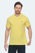 Slazenger - Slazenger SARGON KTN Erkek V Yaka Açık Sarı Tişört Slazenger - Slazenger SARGON KTN Erkek V Yaka Açık Sarı Tişört