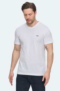 Slazenger - Slazenger SARGON KTN Erkek V Yaka Beyaz Tişört Slazenger - Slazenger SARGON KTN Erkek V Yaka Beyaz Tişört